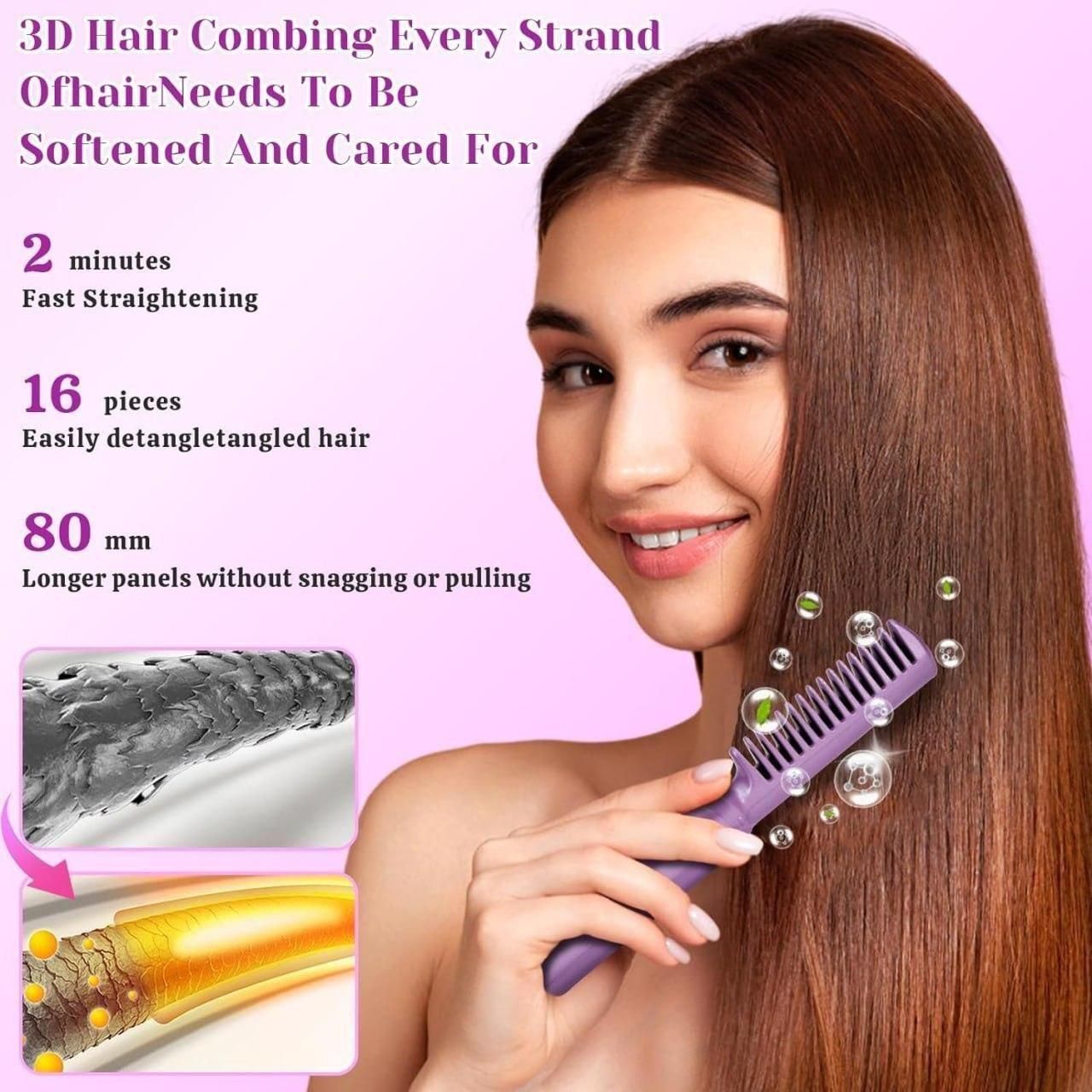Mini Hair Straightener Cordless Rechargeable Comb