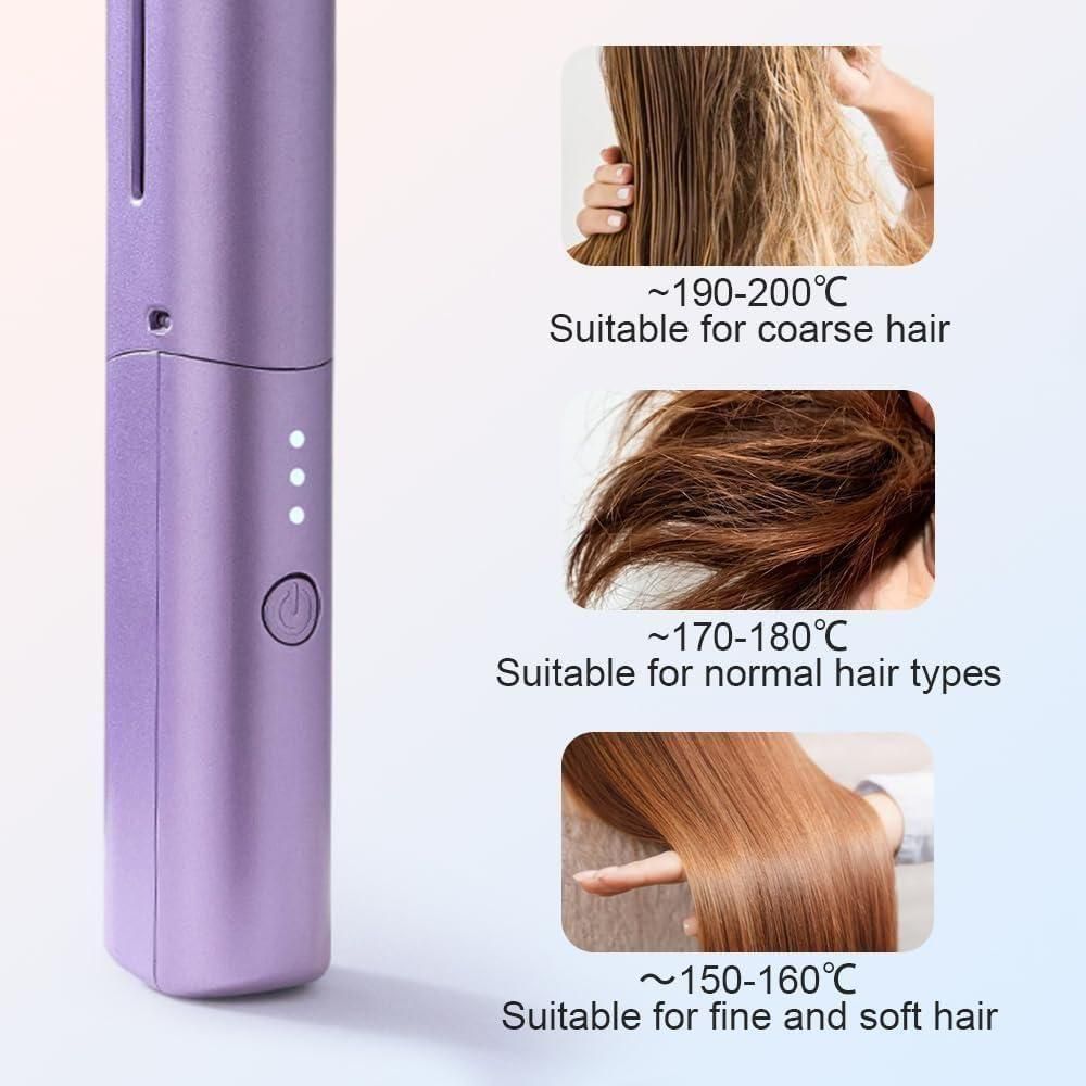 Mini Hair Straightener Cordless Rechargeable Comb