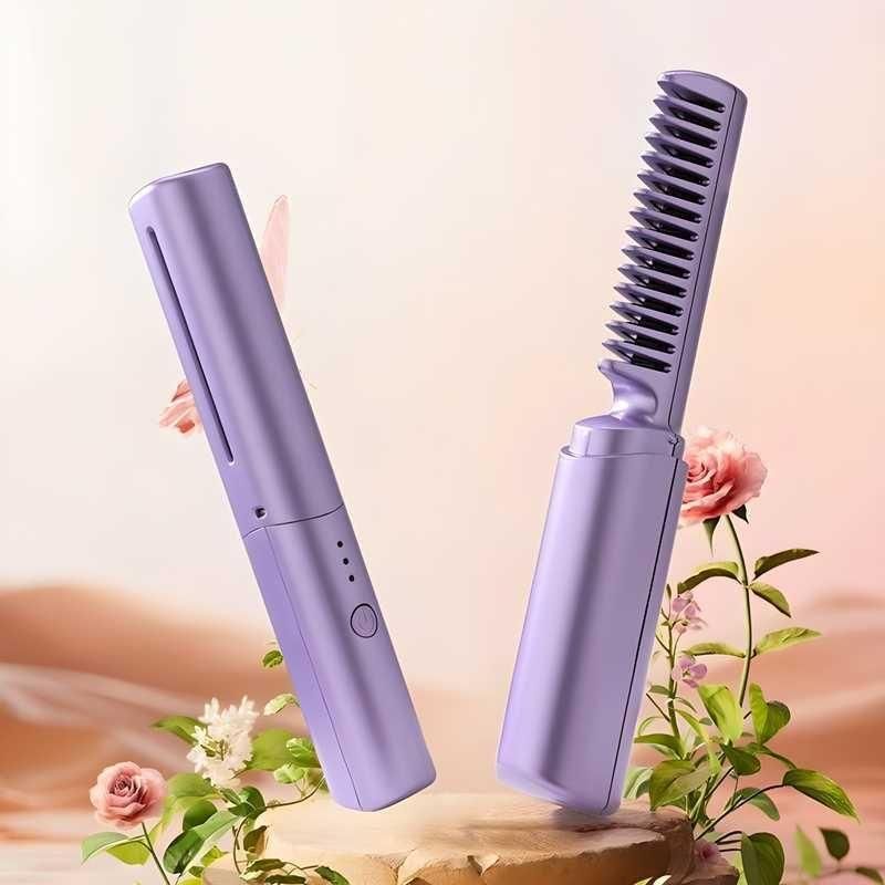 Mini Hair Straightener Cordless Rechargeable Comb